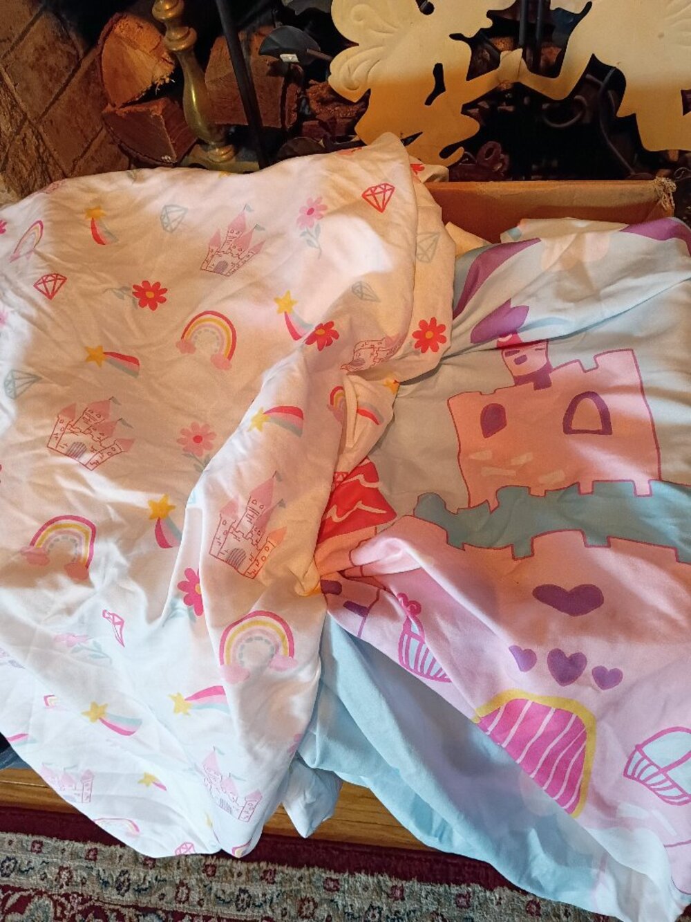 Bundle of 6 New Crib Sheets. Fairy & Princess Castles